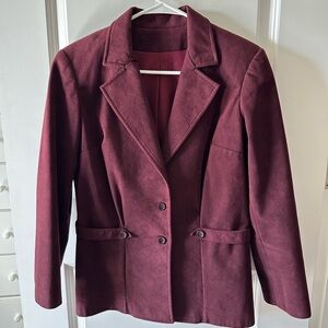 Vintage Suede Burgundy Blazer Jacket